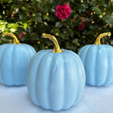 6" Wedgewood Blue Lacquered Pumpkin