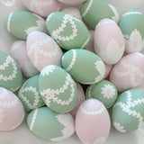 Green & White Fern + Pearl Easter Egg