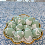 Green & White Fern + Pearl Easter Egg