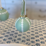 Green & White Wrapped Garland Ornament