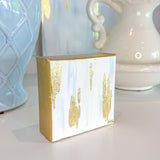 "Held in the Light", 4" x 4" Acrylic and Gold Leaf on Gallery-Wrapped Canvas