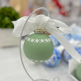 Green & White Boxwood + Berry Ornament