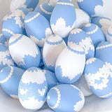 Blue Detail on White Garland Easter Egg