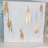 "Lilt of Light", 14" x 14" Acrylic and Gold Leaf on Gallery-Wrapped Canvas