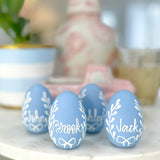 Personalized Blue & White Standalone Easter Eggs