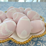 Pink & White Fern + Pearl Easter Egg