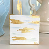 "Quiet Over Bogue", 4" x 4" Acrylic and Gold Leaf on Gallery-Wrapped Canvas