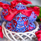 Red And Blue Chinoiserie Ornament