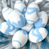 Blue Detail on White Garland Easter Egg