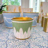 Sage Green & White 4.5" Fern Cachepot