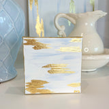 "Where the Sky Settles", 5" x 5" Acrylic and Gold Leaf on Gallery-Wrapped Canvas