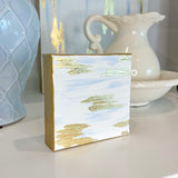 "Where the Sky Settles", 5" x 5" Acrylic and Gold Leaf on Gallery-Wrapped Canvas